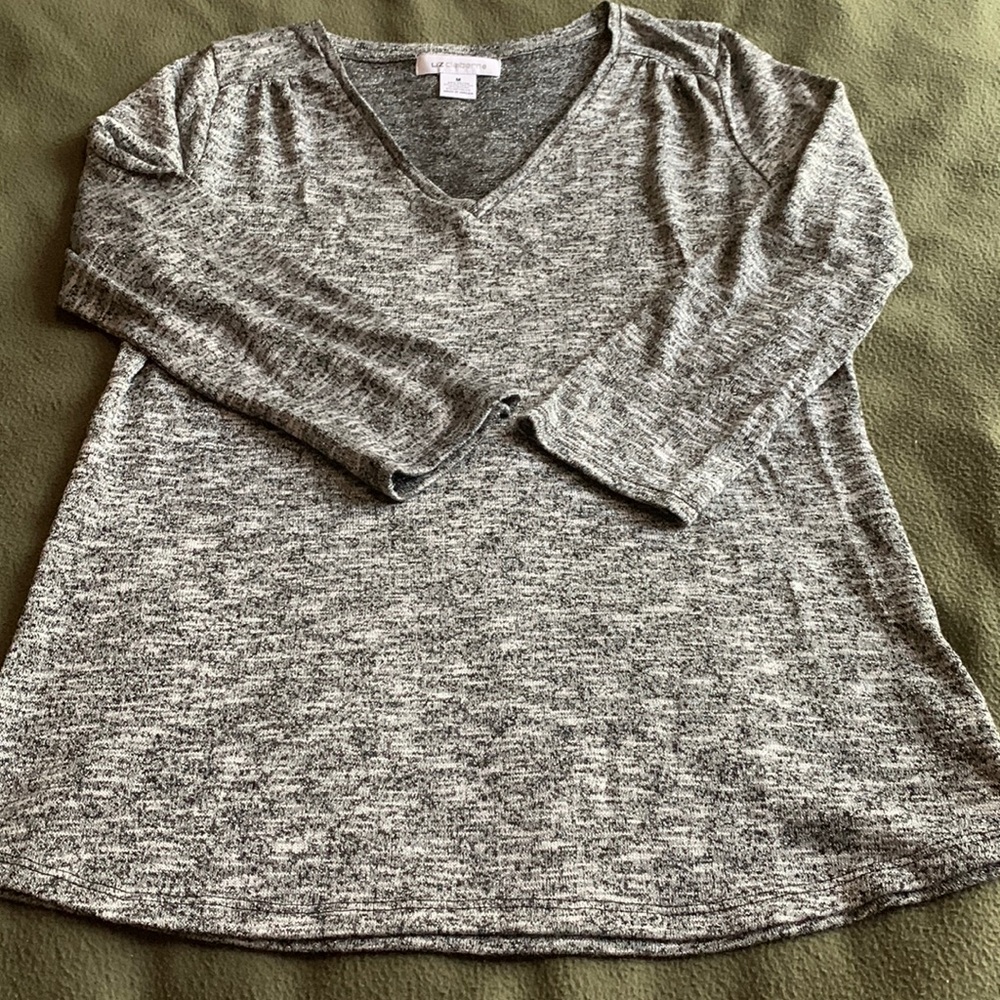 Liz Claiborne light-weight sweater.  Size Medium.  Silver throughout glitters.